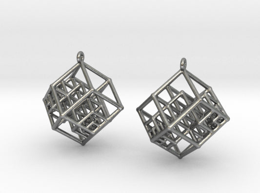 Tesseract Earrings_holeFIXED_2x 3d printed